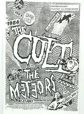 $14.95 • Buy The Cult The Meteors Classic 1984 La Punk Concert Poster Perkins Palace Pasadena