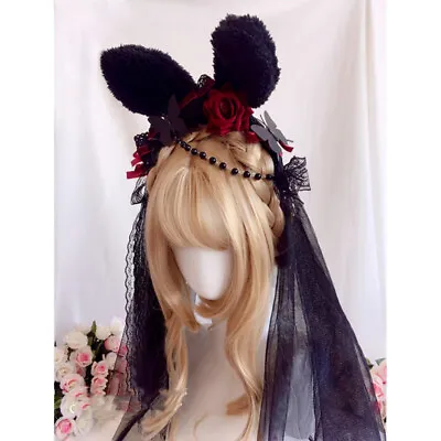 Women Retro Gothic Lolita Sweet Kawaii Rose Princess Headband Hair Accessories  • $27.99