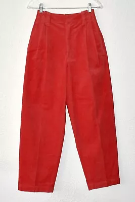 B0 NWT MARNI + UNIQLO Red Corduroy Wide Fit Pleated Pants Size XS $70 • $44.99