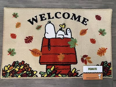 *NEW* Peanuts SNOOPY  WELCOME   Accent Rug Fall Leaves  Doghouse Autumn • $20