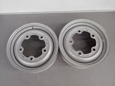 Nice Pair Used Original Vw Beetle Ghia 4jx15 Steel Wheels 5x205 1953-65 • $240