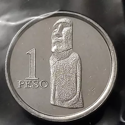 2021 Easter Island Rapanui Chile 1 Peso - Moai Sculpture Aluminum Coin • $4.05