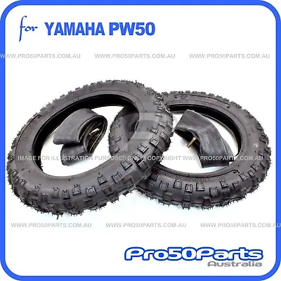 $87.99 • Buy 1981-2018 Yamaha PW50 PeeWee50 Front Rear Tyre Tube 2.50-10  (2 SETS)