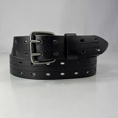 Two Prong Black Genuine Leather Work Belt - Men's Size 40/100 • $14.40