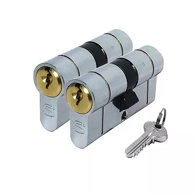 Dual Keyed Alike Pair Anti Snap Euro Cylinder Lock Barrel UPVC Door Security • £20