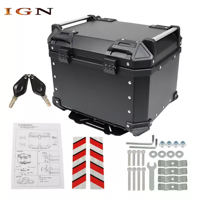 Motorcycle 45L Black Top Case Tail Box Waterproof  Luggage Scooter Trunk Storage • $97.72