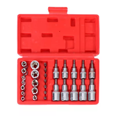 $22.59 • Buy 30X E Torx Socket Set Car Female Start Bit External Hex Torque Repair Tool +Case