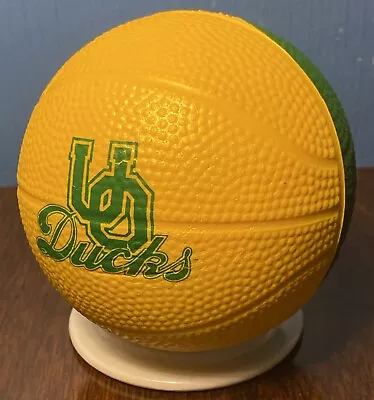 VINTAGE University Of Oregon Foam Basketball 4” Green Yellow NCAA UO Ducks Ball • $4.95