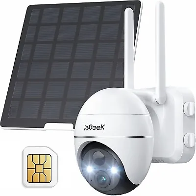 IeGeek Outdoor 4G LTE Solar Security Camera Wireless Home Battery CCTV System • $116.99