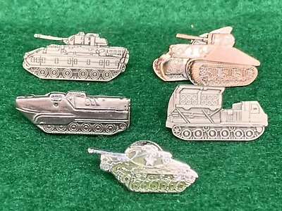 Lot Of 5 Different US Army Military Tank Insignia Pins • $10.99