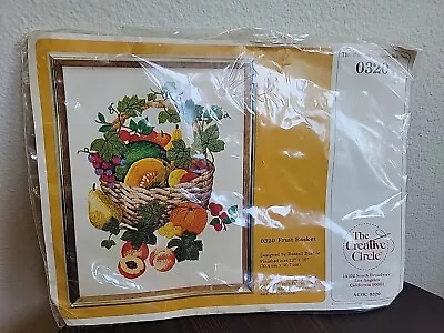 Vintage Creative Circle Crewel Needlecraft 1980 Embroidery Kit Fruit Basket 320 • $10.20