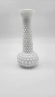 E.O. Brody Co. White Milk Glass Hobnail Bud Vase Vintage 7-¾” Tall  • $9.59