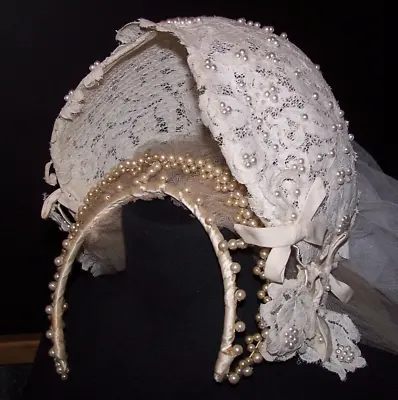 2 Vintage Wedding Veils/1950s Pearl Headpiece/1970s Juliet Cap/Shower Decoration • $39.99