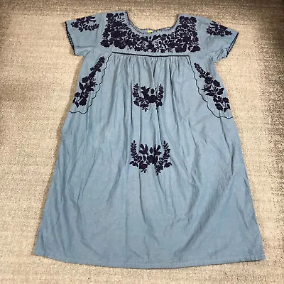 Roberta Roller Rabbit Dress Womens Small Tunic Shirt Dress  Cover Up Beach Blue • $27.22