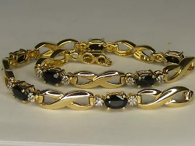 Sapphire Diamond & 9ct Gold Bracelet • £275