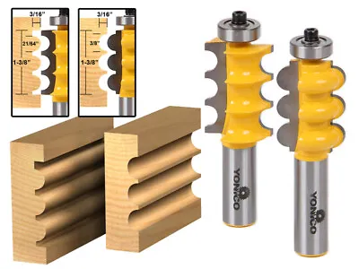 Triple Bead & Flute Furniture Molding Router Bit Set - 1/2  Shank - Yonico 16260 • $34.95