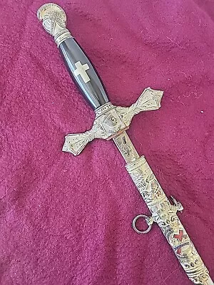 Antique ULTIMATE KNIGHTS TEMPLAR WARRIOR SWORD! Precious Ornate MASONIC • $245