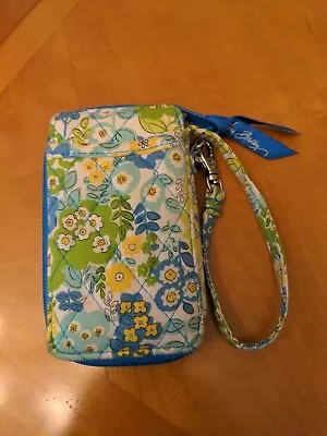 Vera Bradley Wallet Purse Wristlet English Meadow Blue Green Yellow  • $9.99