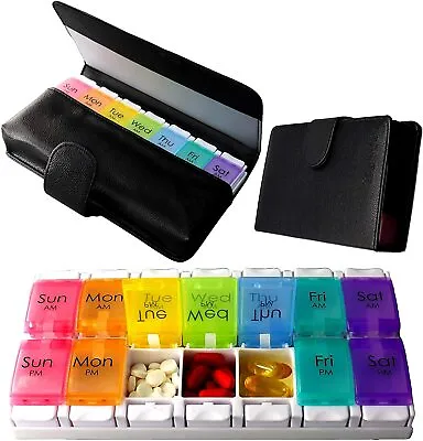 Zzteck XL Large AM PM Pill Organizer 7 Day Easy One Touch Push And Flip Pill Box • $15.99