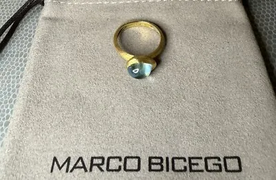 18K Marco Bicego Confetti Collection Blue Topaz Stackable Ring Yellow Gold • $895