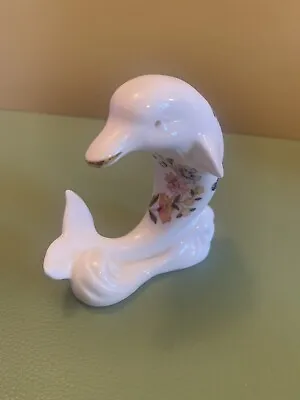 Aynsley Cottage Garden Design Fine Bone China Dolphin Animal Figurine • £8.99
