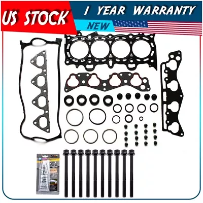 Head Gasket Set Bolts Fits 96-00 Honda Civic Del Sol 1.6L VTEC D16Y5 D16Y7 D16Y8 • $39.99