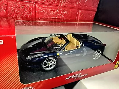  Hot Wheels 1/18 Ferrari 458 SPIDER Dark Blue • $139