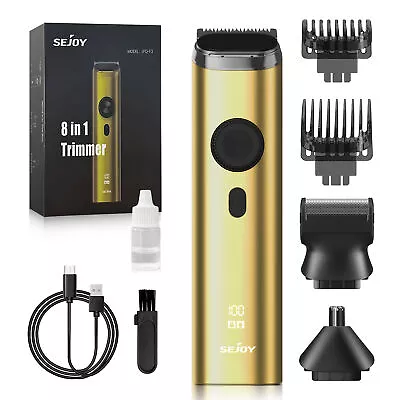 SEJOY 8-in-1 Cordless Hair Clippers Men Nose Ear Beard Trimmer Body Groomer Kit • £19.99