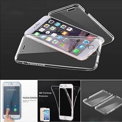 360° Front And Back Clear Full Gel Skin Case Cover For IPhone 14 13 12 11 8 7 6 • £4.99