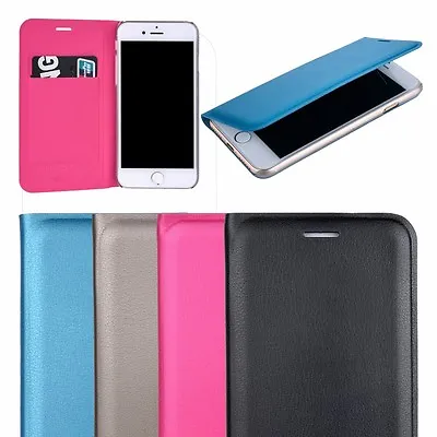 £2.89 • Buy PU Leather Book Style Folio Flip Case Cover For IPhone 7 IPhone 8 
