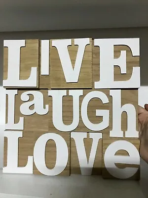 £8.99 • Buy Meaningful Words Medium Wooden Plaque - Live, Laugh, Lve 62262