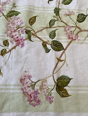 Colefax And Fowler Summerby Linen Col Pink/Green Embroidered Fabric.  5m • £500