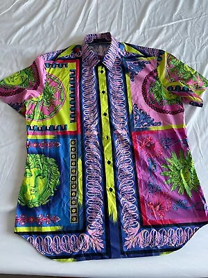 Mens Versace Shirt Multicolor Medusa Sz 45 NWT • $375