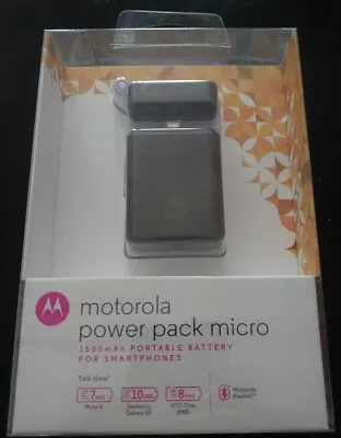 Motorola Power Pack Micro 1500mAh Portable Battery Power Bank - Black New • $9