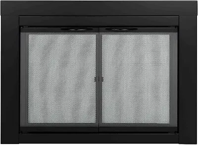 $365.99 • Buy Small Glass Fireplace Mesh Screen Cover Door Doors Pleasant Hearth AN-1010