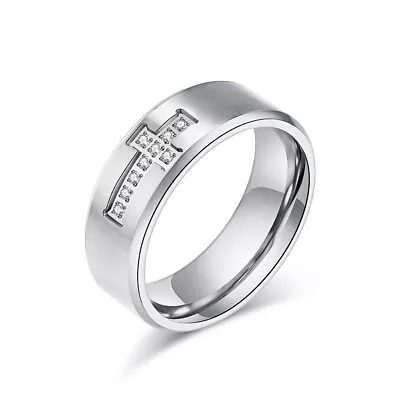 Women Men Wedding Ring Band Eternity Promise Anniversary CZ Jewellery Gift • £5.99