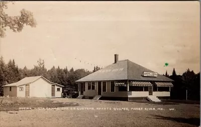 1932 Buena Vista Camps U.S. Customs MOOSE RIVER Maine Real Photo Postcard • $15