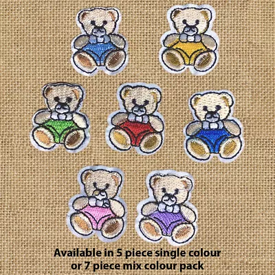 5/7pc Teddy Bear Embroidered Patch Cloth Iron On Nature Motif Applique #2497 • $4.99