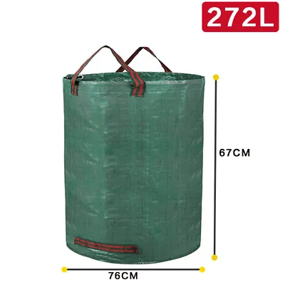 £7.99 • Buy 272L Heavy Duty Garden Waste Bags Reusable Waterproof Leave Grass Refuse Sack