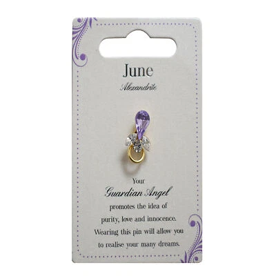 £4.99 • Buy Guardian Angel June Birthstone Angel Pin With Gem Stone Sentimental Gift Idea