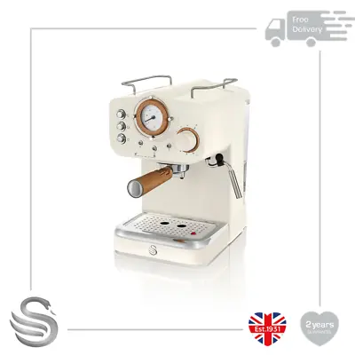 Swan Nordic Pump Espresso Coffee Machine 15 Bar Pressure Milk Frother 1.2L Tank • £79.99