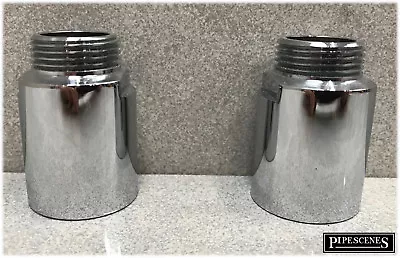 Pair 3/4  Polished Chrome Extensions For Wall Mounted Shower Valve Or Bath Tap  • £13.85