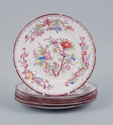 Sarreguemines France A Set Of Six Porcelain Plates With Floral Motifs. • $370