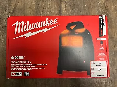 Milwaukee 205B-213X M12 Heated AXIS Hooded Jacket Kit Black Size 3X - NEW • $119.49