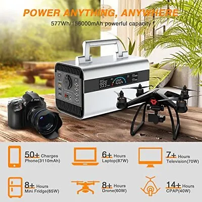 Portable Power Station Solar Generator 577WH Battery Backup 600W Solar Generator • $322.54