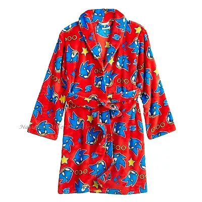 Sonic The Hedgehog Robe Size 4 6 8 10 Boy Pajamas Swimsuit Cover Up Bathrobe NWT • $32.50