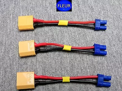 3 Pack EC2 Female  Connector To XT60 Male 18 AWG • $15.95