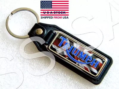 Triumph Key Fob Motorcycles Ring Trophy Bonneville Chain T 100 Bonneville Tiger • $14