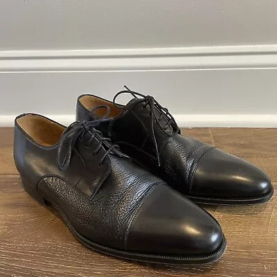 Magnanni Black Derby Lace Up Shoe Mens 9.5M • $59
