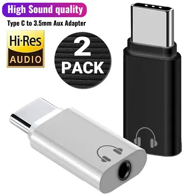 2 Pack USB-C Type C Adapter Port To 3.5MM Aux Audio Jack Earphone Headphone Car • $5.49